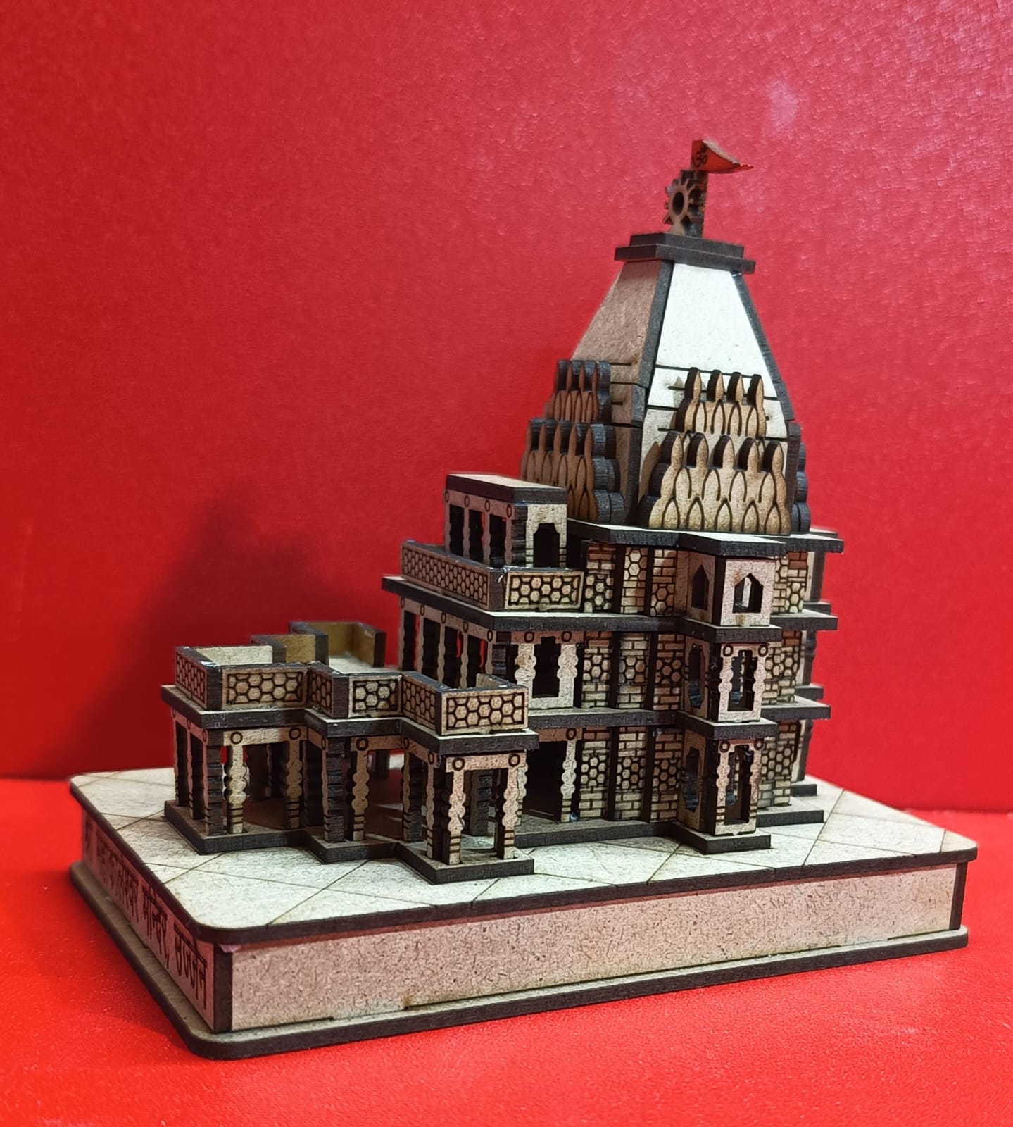 Shri Mahakal Mandir, Ujjain Small 3D Wooden Model | 3D miniature Mahakal temple replica