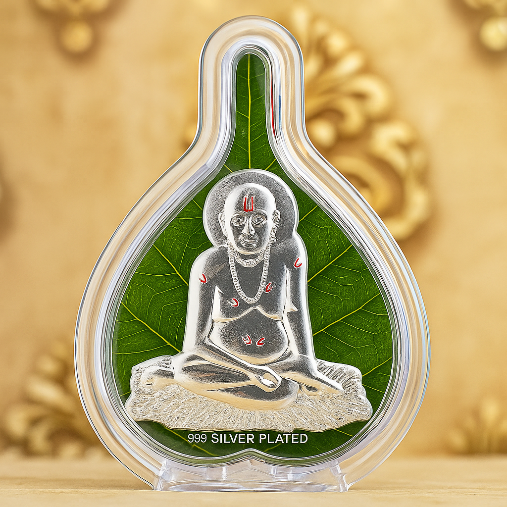 Swami Samarth Silver Idol Frame | Pure Silver Coated Murti