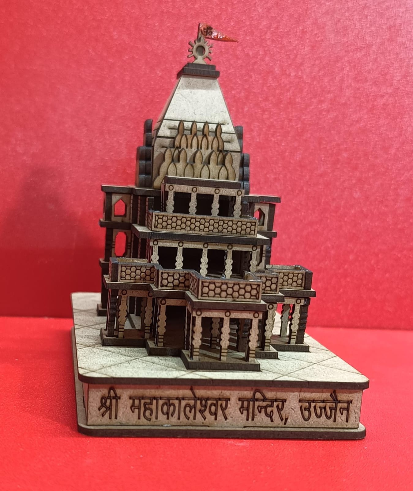 Shri Mahakal Mandir, Ujjain Small 3D Wooden Model | 3D miniature Mahakal temple replica
