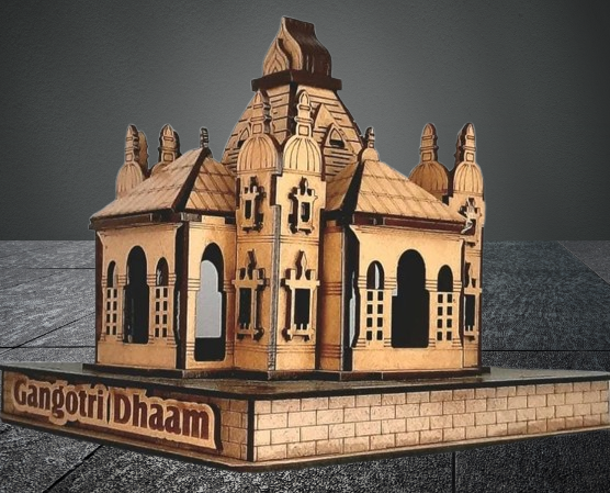 3D Gangotri Dham – A Divine Tribute to the Sacred Himalayan Shrine | 3D Gangotri Dham Wooden Temple Model
