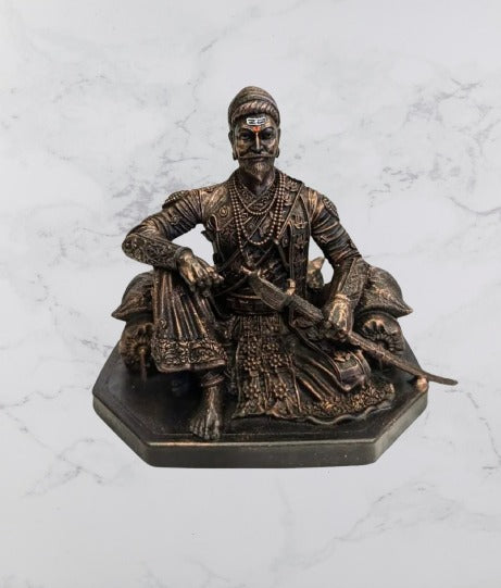 3-Inch Chhatrapati Shivaji Maharaj Seated Statue | Maharaj Baithak Idol