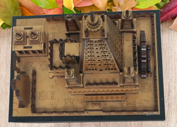 3D Mahabodhi Mandir, Bodh Gaya, Bihar – A Divine Wooden Replica | Buddha temple model for home décor