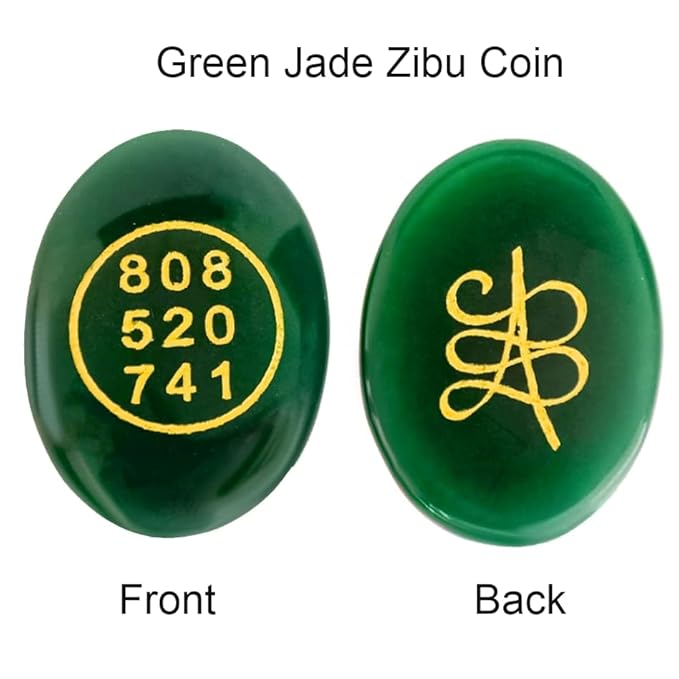 Zibu Coin Original Green Jade Crystal