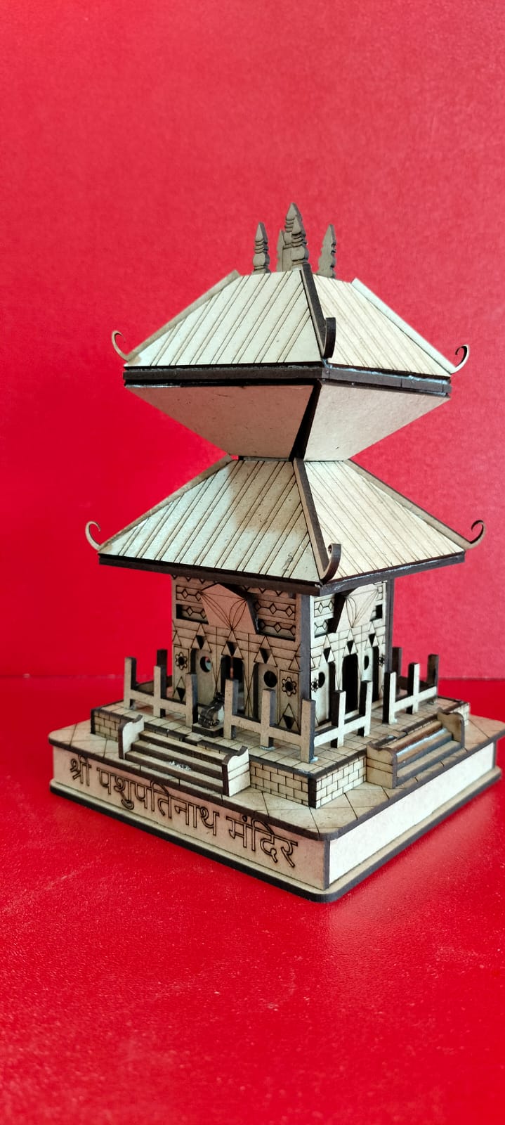 3D Shri Pashupatinath Mandir Small Model | Exquisite Wooden Temple