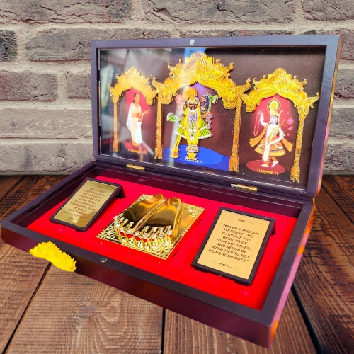 24K Gold Plated Shreenath Ji Pocket Temple