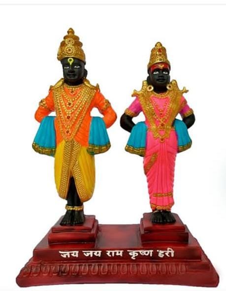 Vitthal Rukmini Murti | Panduranga Murti | Vithoba Rakhumai Statue (5 Inch)