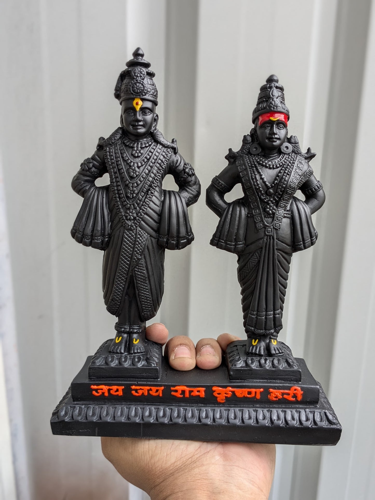 Vitthal Rukmini Murti | Panduranga Murti | Vithoba Rakhumai Statue (5 Inch)