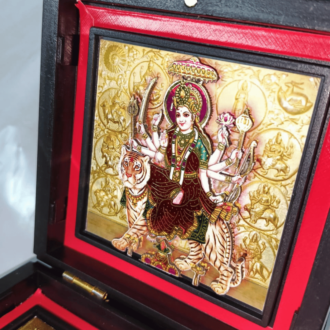 Divine Maa Durga Pocket Temple (Gold Platted) | Nav Durga Pocket Temple