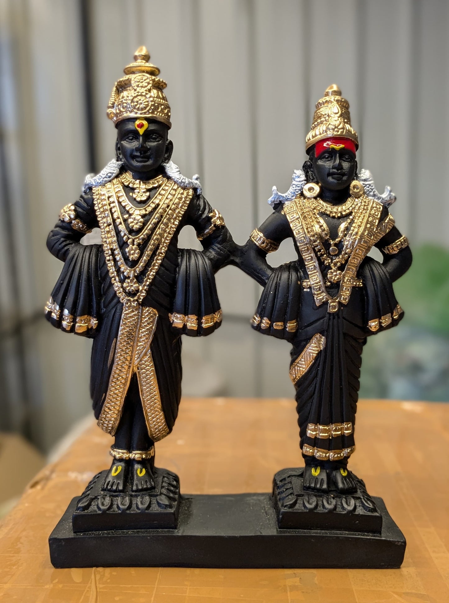 Vitthal Rukmini Murti | Panduranga Murti | Vithoba Rakhumai Statue (5 Inch)