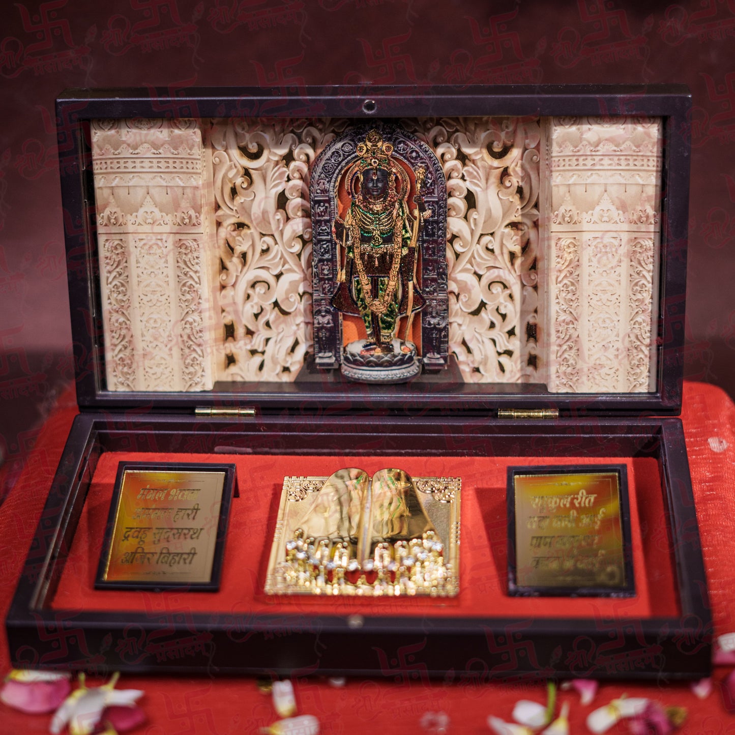 Ram Lalla Pocket Temple | Exquisite Gold-Plated Mini Mandir | Divine Ram Darbar Blessings
