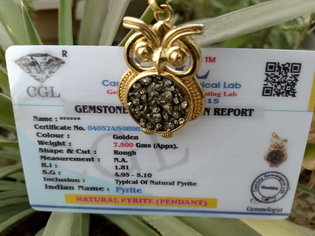 Pyrite Owl Pendent