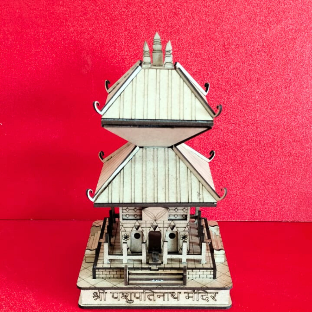 3D Shri Pashupatinath Mandir Small Model | Exquisite Wooden Temple