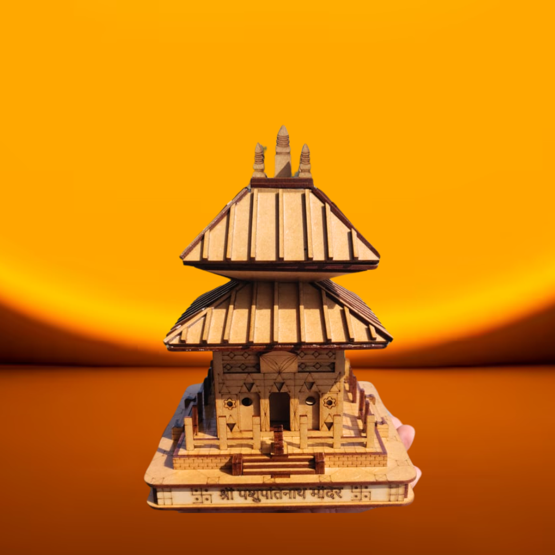 3D Shri Pashupatinath Temple Model | Handcrafted Wooden Mandir | Divine Home & Office Decor