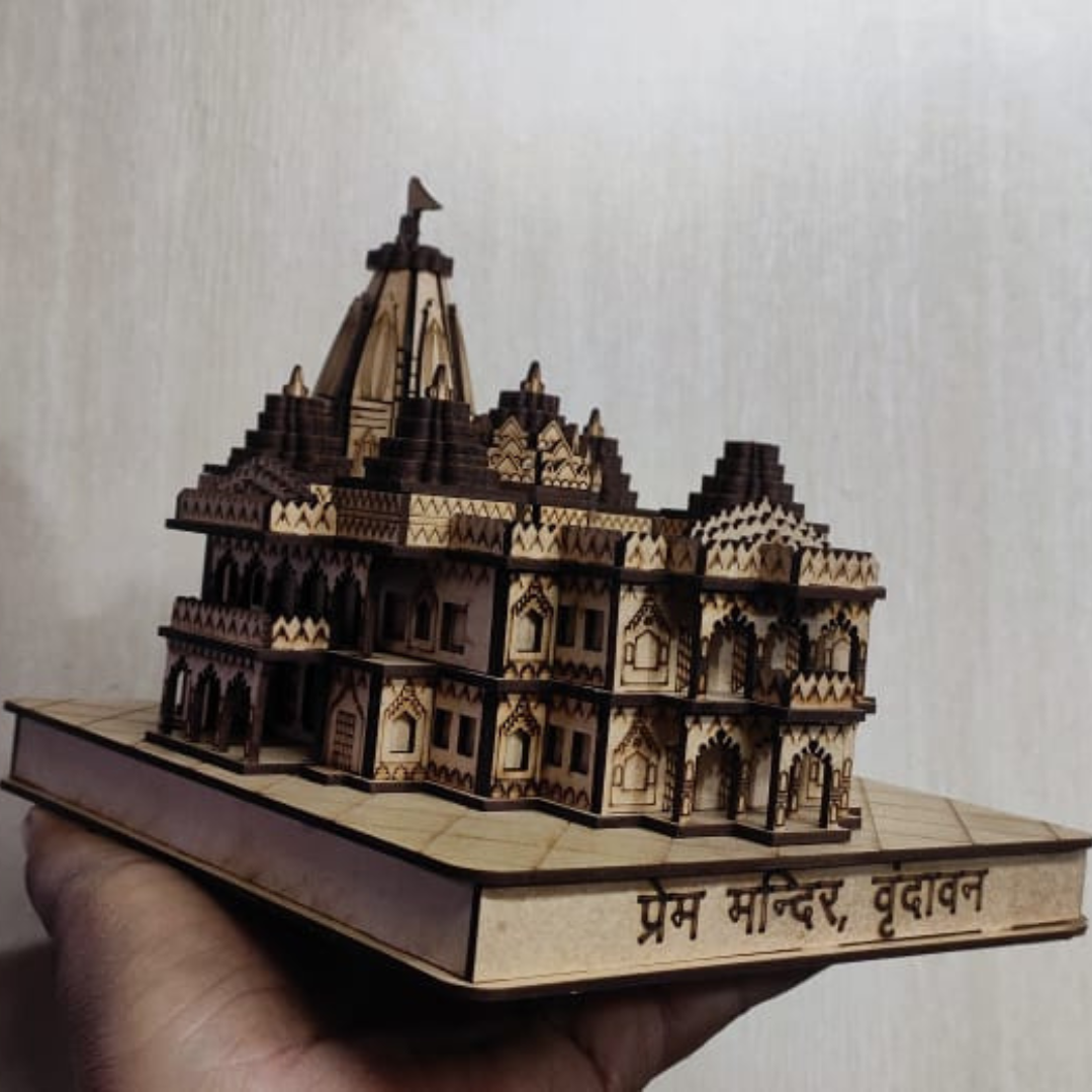 Prem Mandir Vrindavan Large 3D Wooden Model |Prem Mandir Vrindavan wooden model | Radha Krishna temple model