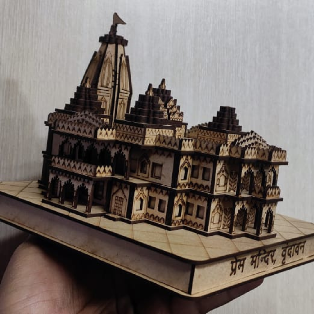 Prem Mandir Vrindavan Large 3D Wooden Model |Prem Mandir Vrindavan wooden model | Radha Krishna temple model
