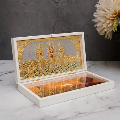 Shri Ram, Sita, Lakshman With Ram Darbar Pocket Temple