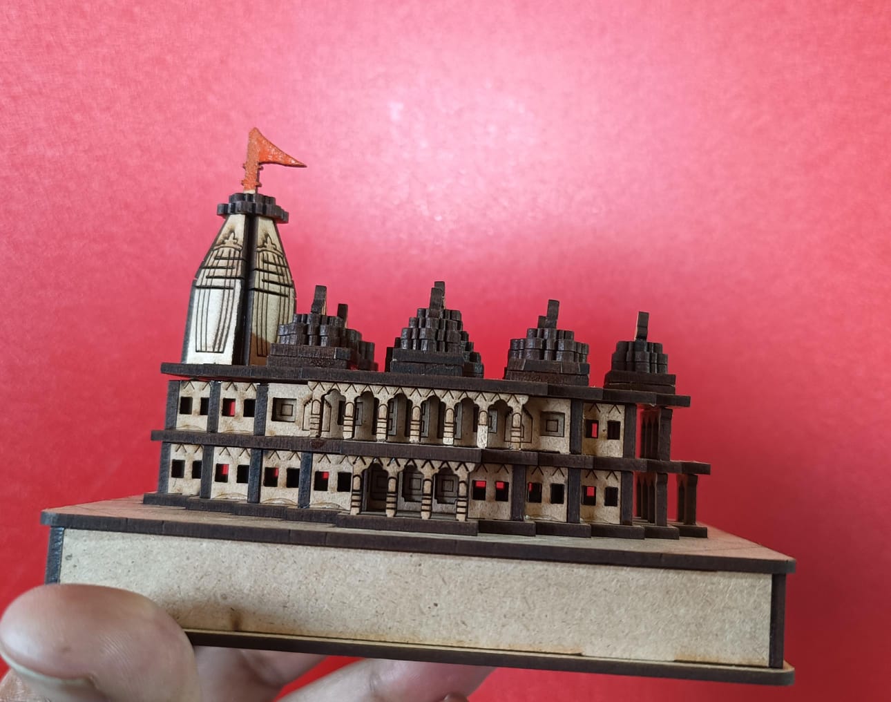 Prem Mandir Vrindavan Small 3D Model | Handmade wooden Prem Mandir replica