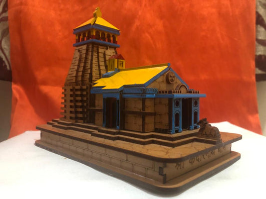 Shri Kedarnath (Medium) 3D Wooden Colour Model | Sacred Kedarnath Temple Replica | Medium Kedarnath Dham Colour Model