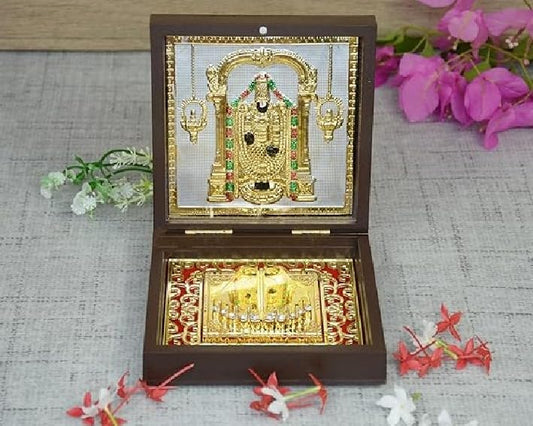 24K Gold Plated Tirupati Balaji Pocket Temple