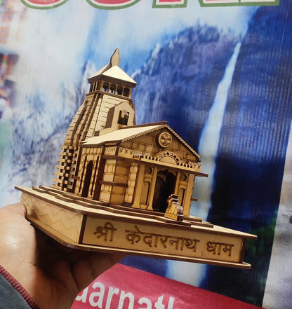 Shree Kedarnath Dham: Medium Plus Model | 3D Wooden & Acrylic Temple Replica | 3D Wooden Kedarnath Mandir