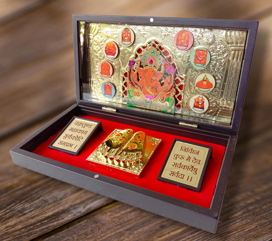 Gold Plated Lord Ganesha Pocket Temple
