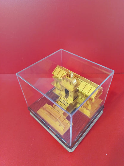 Medium Badrinath Dham Gold Polished Acrylic Box | Divine Temple Replica | Medium Badrinath Dham Gold Polished Acrylic Box