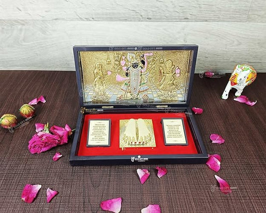 24K Gold Plated Shreenathji Pocket Temple