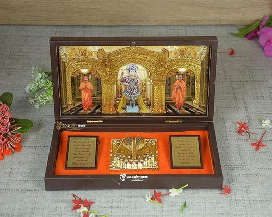 24K Gold Plated Swaminarayan pocket Temple