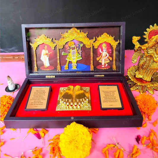 24K Gold Plated Shreenath Ji Pocket Temple