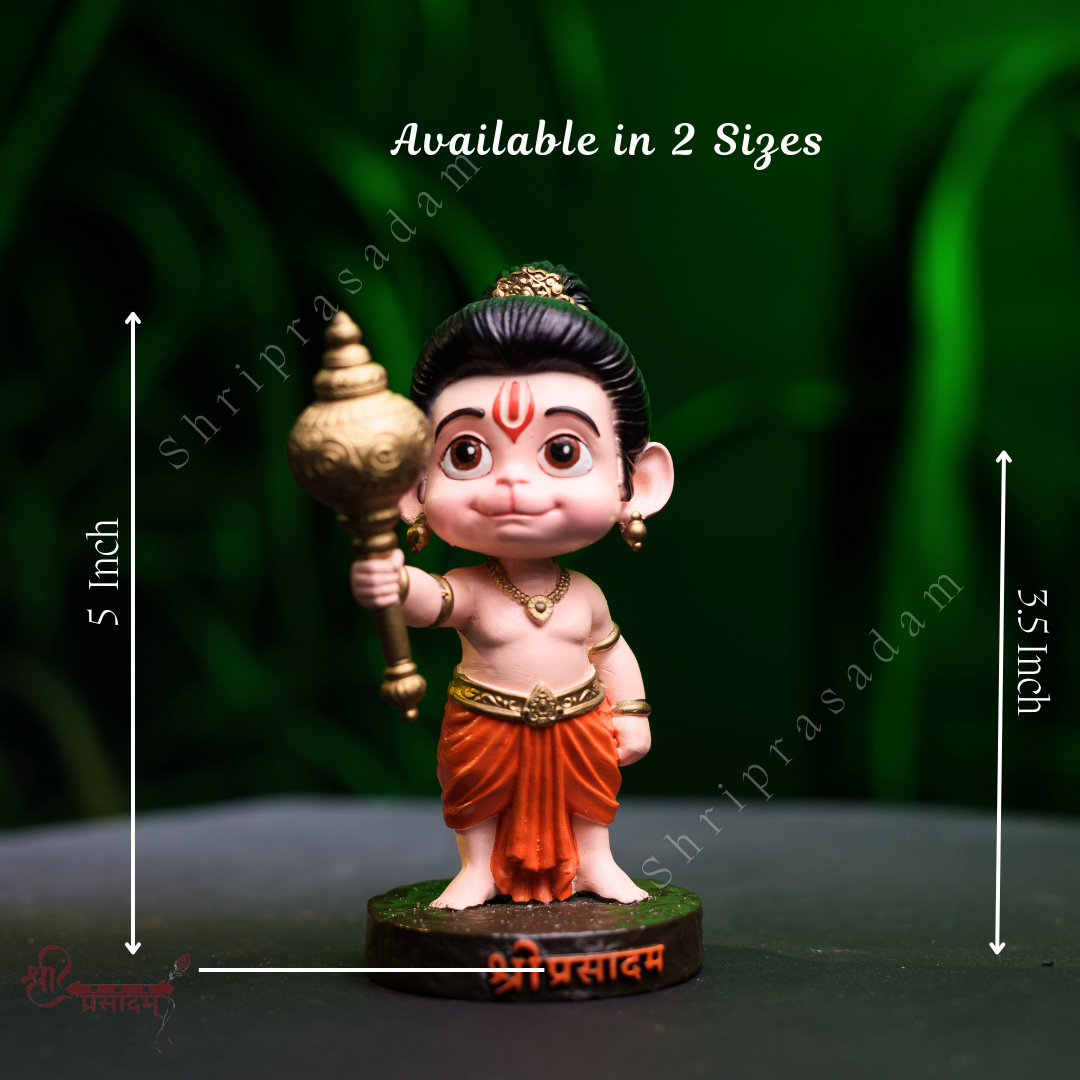 Bal Hanuman with Gada | Bal Hanuman Idol for Temple | Ideal for Car Dashboard