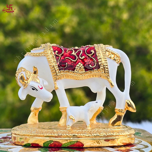 Kamdhenu Cow with Calf Statue