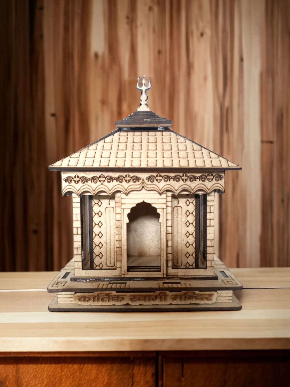 3D Kartik Swami Mandir – A Divine Wooden Masterpiece for Your Sacred Space | Kartik Swami Mandir replica
