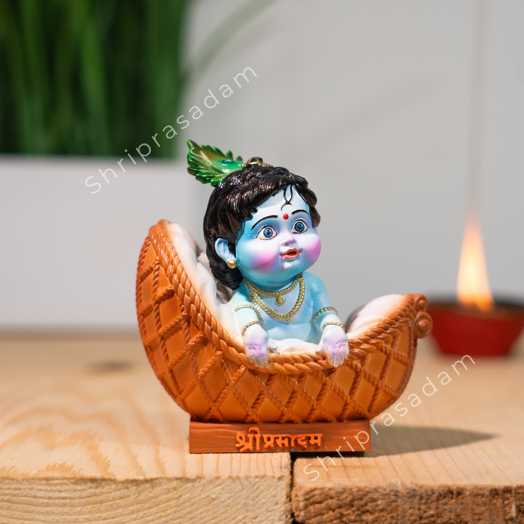 Laddo Gopal Idol | Bal Krishna Murti | Decorative Showpiece Makhan Chor