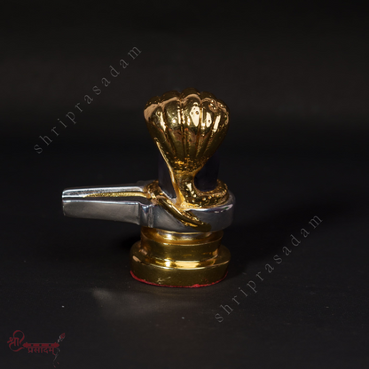 Gold Plated Shivling with Jalahari Yoni | Lord Shiva Lingam Idol |  Ideal for Car Dashboard