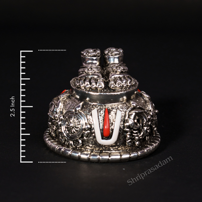 Tirupati Balaji Charan Paduka | Gold & Silver Plated with Shanku Chakra Namam (2.5 Inch)