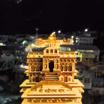 Shri Badrinath Dham 3D Wooden Temple | Exquisite Wooden Mandir for Home & Office | Badrinath 3D Wooden Temple