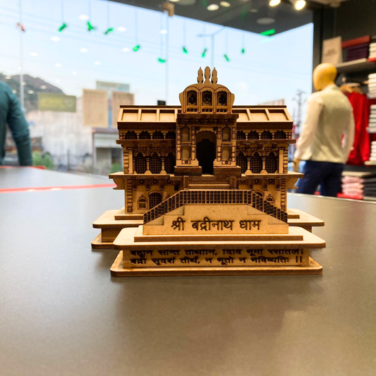 Shri Badrinath Dham 3D Wooden Temple | Exquisite Wooden Mandir for Home & Office | Badrinath 3D Wooden Temple