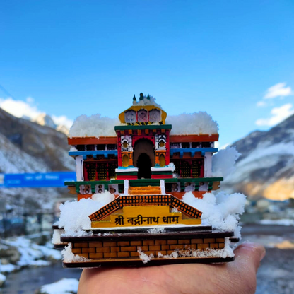 Shri Badrinath Dham Medium Full Color Model | Divine Temple Replica | Badrinath Dham Home Decor