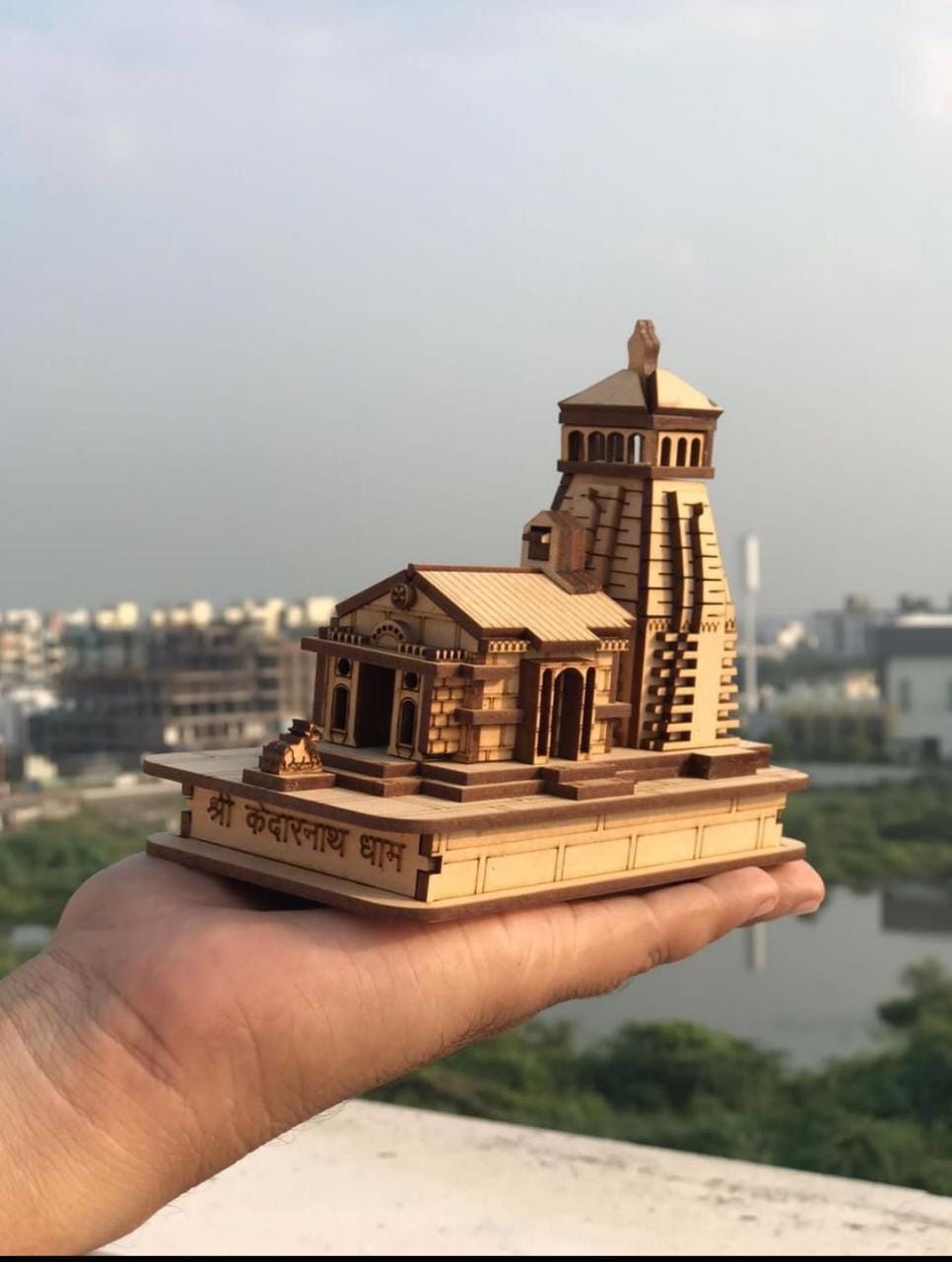 Shri Kedar Small 3D Beautiful Wooden Model | Mini Kedarnath Temple Replica | Kedarnath Dham Wooden Temple Model