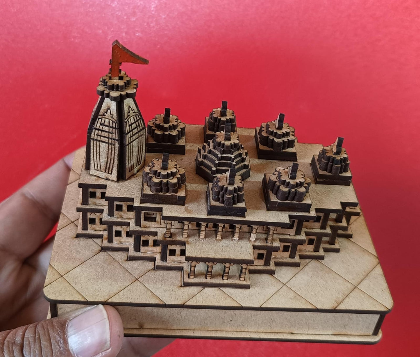 Prem Mandir Vrindavan Small 3D Model | Handmade wooden Prem Mandir replica