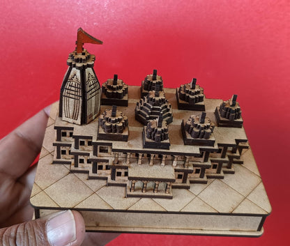 Prem Mandir Vrindavan Small 3D Model | Handmade wooden Prem Mandir replica