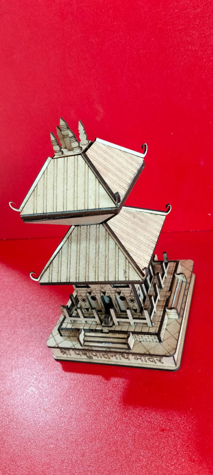 3D Shri Pashupatinath Mandir Small Model | Exquisite Wooden Temple