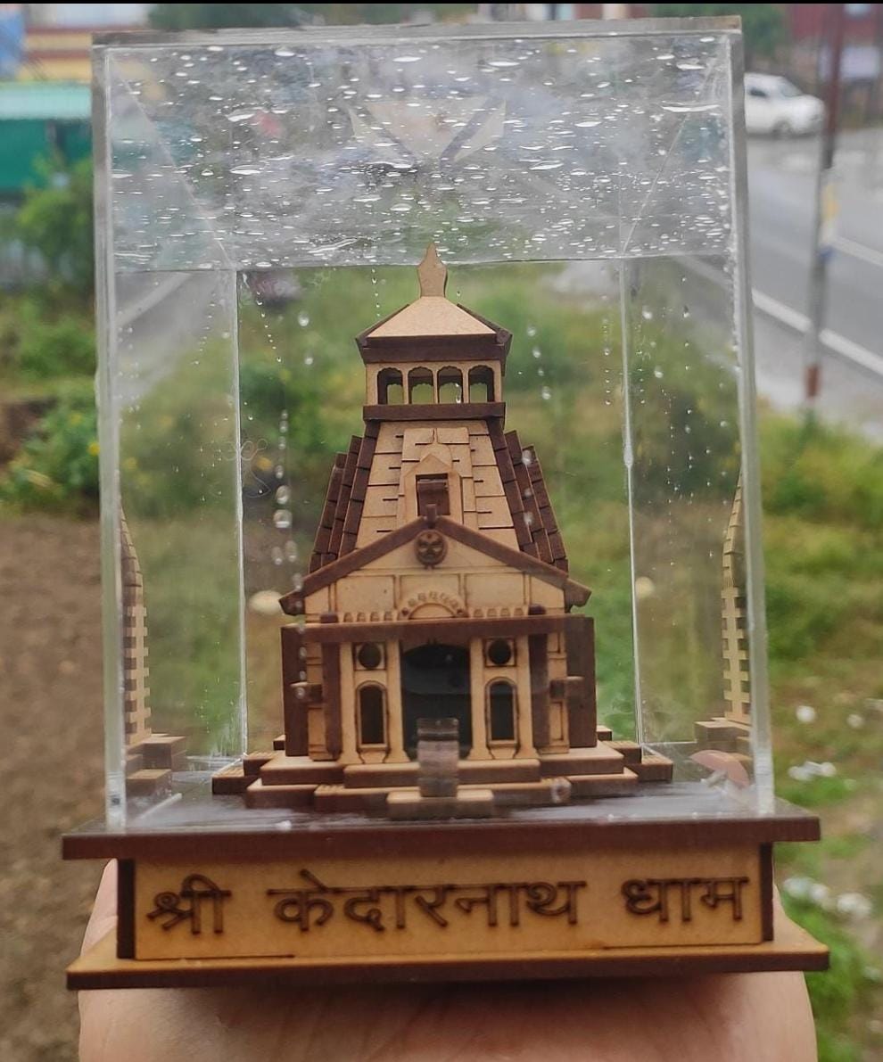 Shri Kedar Small Acrylic Model | Sacred Kedarnath Temple Replica | Shri Kedarnath 3D Acrylic Model