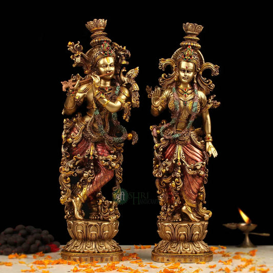 Brass Radha Krishna Idols | Radha Krishna Idol | Radha Krishna Statue| Radha Krishna Murti