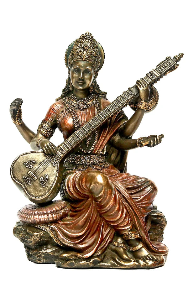 Brass Goddess Saraswati Idols | Goddess Maa Saraswati Idol | Goddess Saraswati Statue | Maa Saraswati Idol