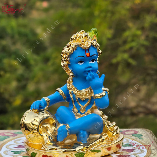 Laddoo Gopal Gold-Plated Idol | Bal Gopal Murti | Perfect for Pooja, Home & Gifting