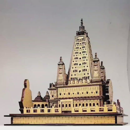 3D Mahabodhi Mandir, Bodh Gaya, Bihar – A Divine Wooden Replica |  Buddha temple model for home décor