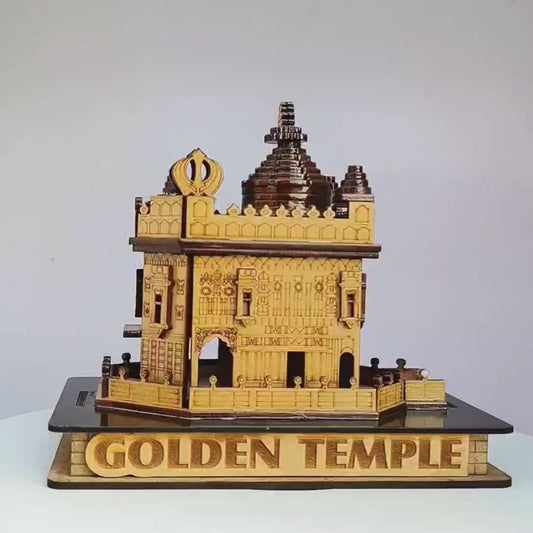 3D Golden Temple – Wooden Handmade Model | Divine Home Decor & Spiritual Gift