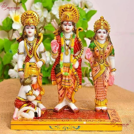 Ram Darbar Murti | Lord Ram, Sita, Lakshman & Hanuman Idol for Pooja Room