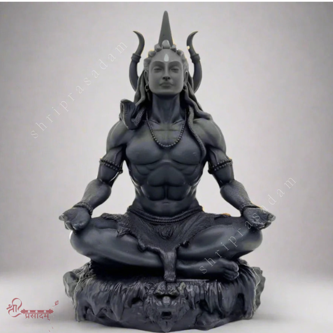 Adiyogi Mahadev Murti | Meditating Adiyogi Mahadev Idol for Car Dashboard & Home Temple